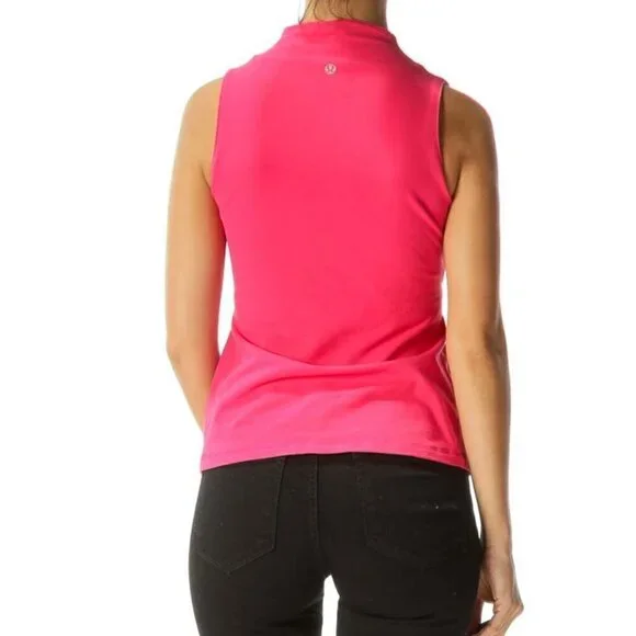 Lululemon Pink Surplice V-Neck Stretch Sports Top with Built-In Bra - Picture 3 of 3